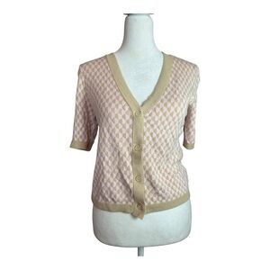 Awake by Vero Moda Y2K Preppy Short Sleeve Cardigan Small